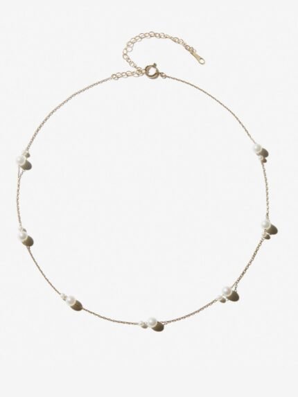 French Style Pearl Necklace for Women, Elegant Luxury Waterdrop Pendant, Minimalist Clavicle Chain Jewelry